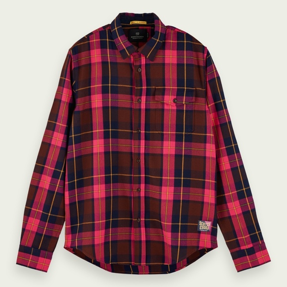 Scotch and Soda Checked Shirt Pink - Picture 1 of 4